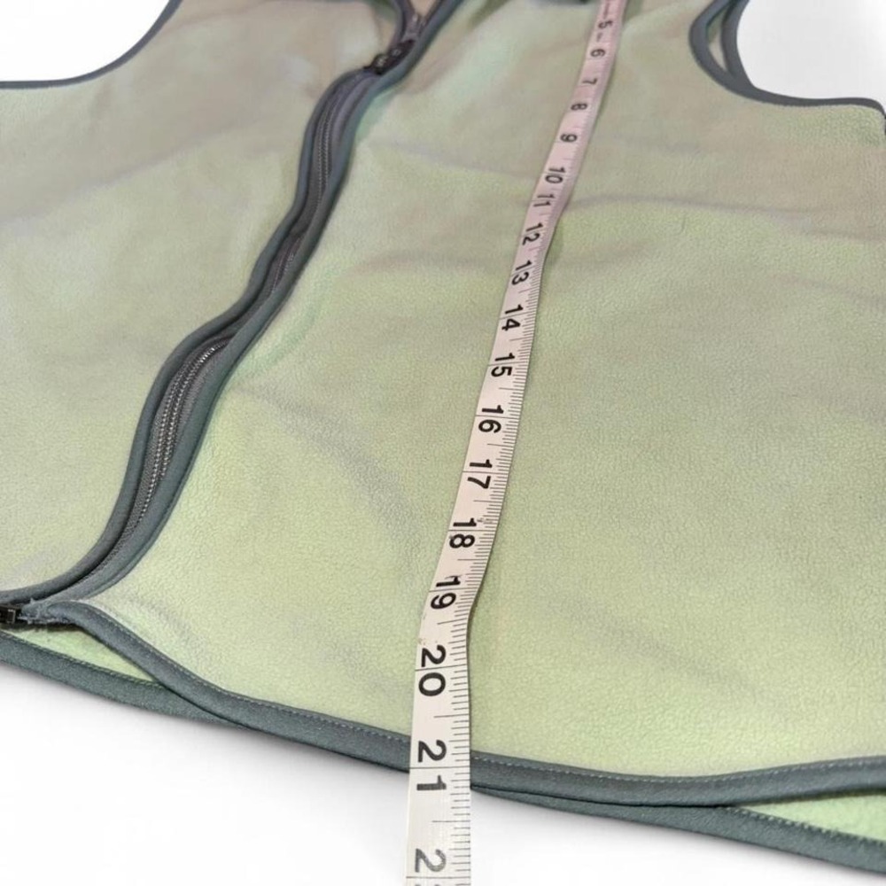 Old Navy Pale Mint Green w/Gray trim zip up vest‎ Ladies Medium - Picture 6 of 6